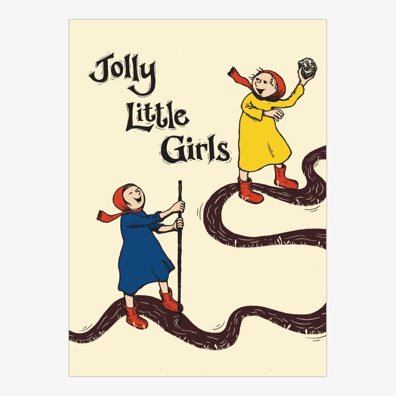 Jolly Little Girls - Pack of Letterpress Prints